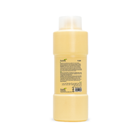 Yellow bottle with a label on a white background