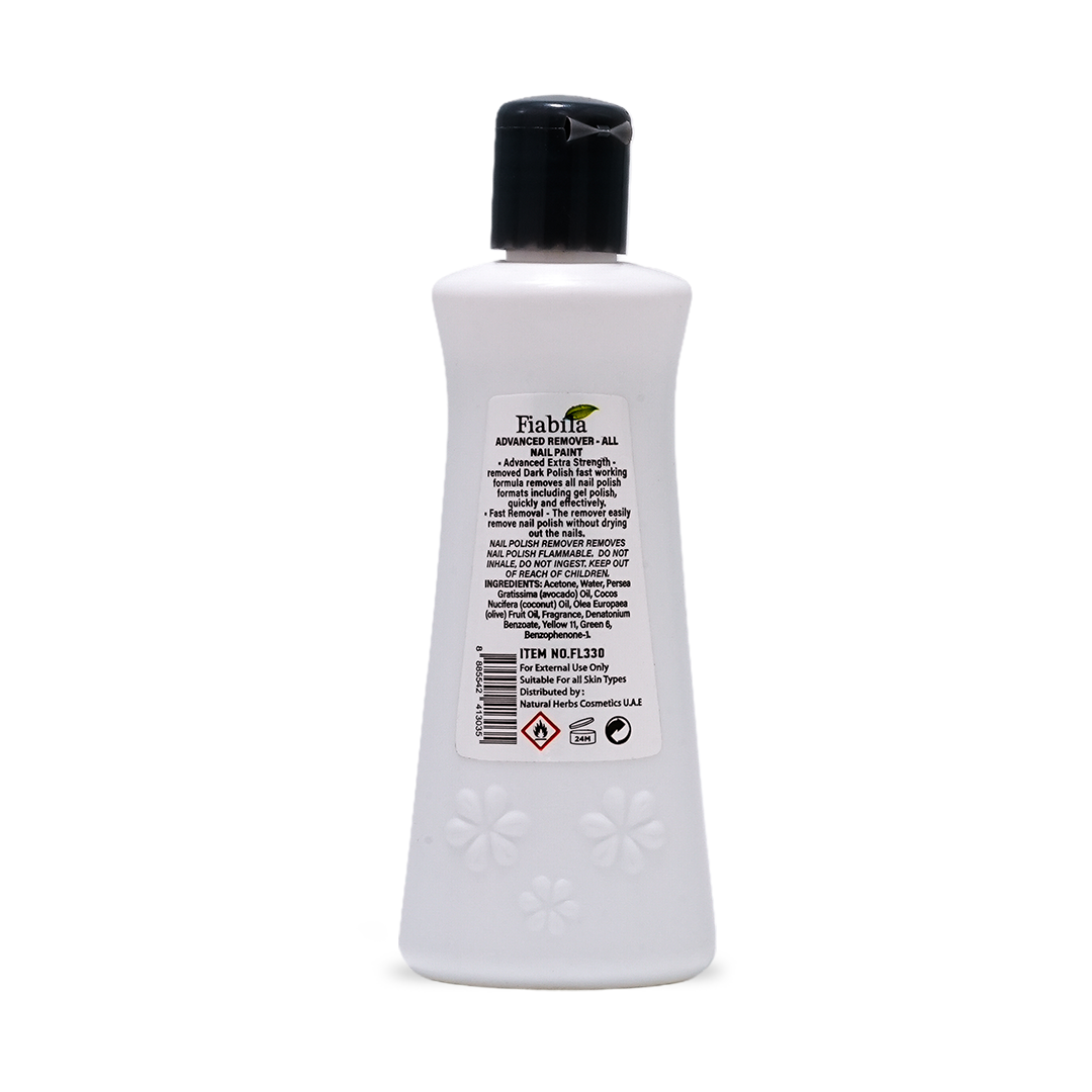 A white plastic bottle of Fabrin All Purpose Skin Care cleanser with a black cap, shown from the back to display the label details against a white background.
