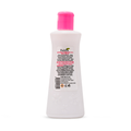 A white plastic bottle of Fabrin Extrait Purifiant All with a bright pink cap, shown from the back against a plain white background.