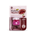 Fiabila Fruity Lip Balm in Cherry flavor, packaged in a pink and dark red blister card with a small jar of pink balm visible inside.