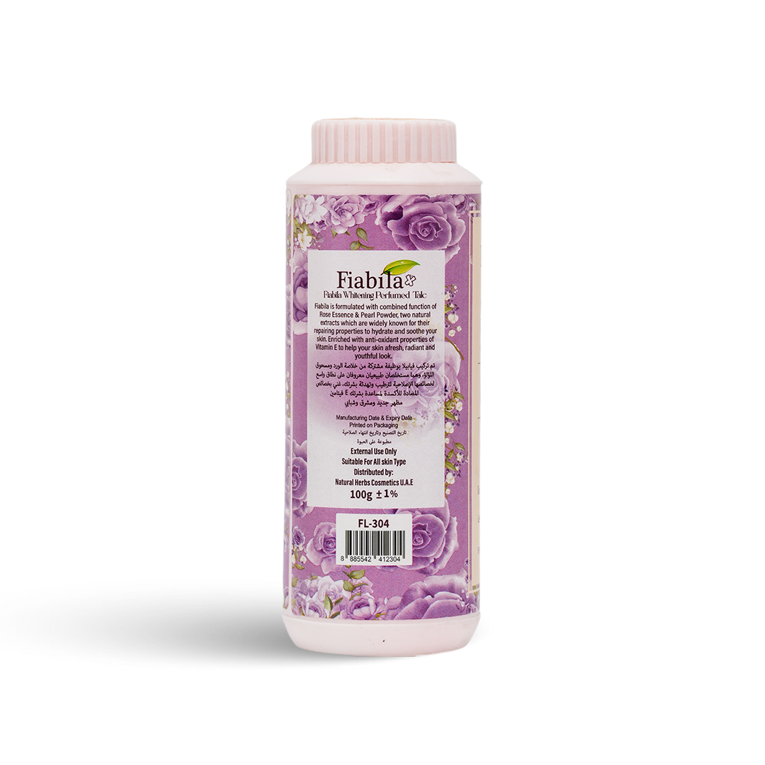 Bottle of Fiabila product with floral design on a white background
