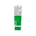 Green face wash tube with label on a white background