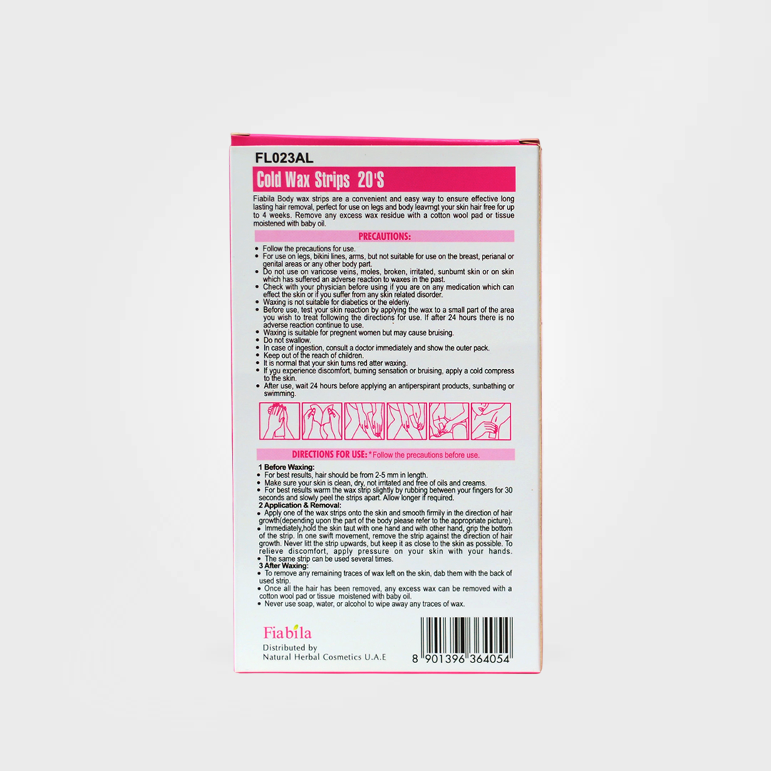 Fiabila Cold Wax 20s Strips Pack – Aloe Vera